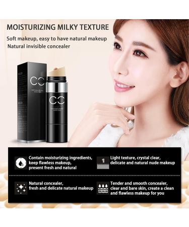 CC Cream Foundation Stick with Air Cushion Sponge | Full Coverage Concealer | Moisturizing Brightening Nude Makeup - Best Pigment Liquid Foundation - Buy Online on GoSupps.com
