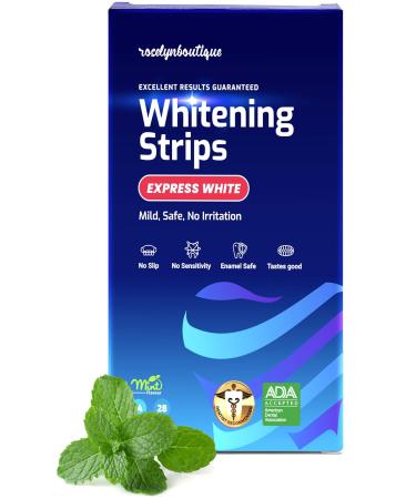 Whitening Strips Care Enamel Safe Natural Teeth Whitener Kit for Men Women (Mint 28 Strips) Mint 28 Count (Pack of 1)