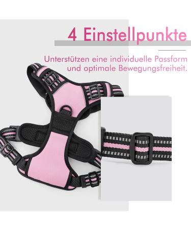 Rabbitgoo Medium Dog Harness - Anti-Pull Adjustable & Breathable Design for Large Dogs - Safe Control with Reflective Stripes - Pink XL (1 Pack) - Buy Online on GoSupps.com