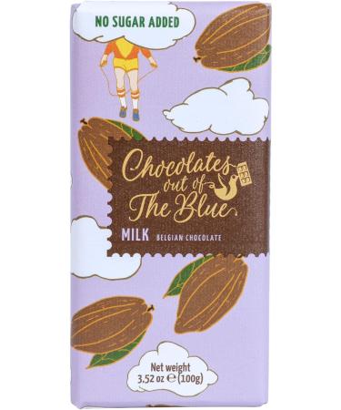 Chocolates out of the Blue | No Sugar Added Belgian Milk Chocolate Bars | 100g x 6 bars - Buy Online on GoSupps.com