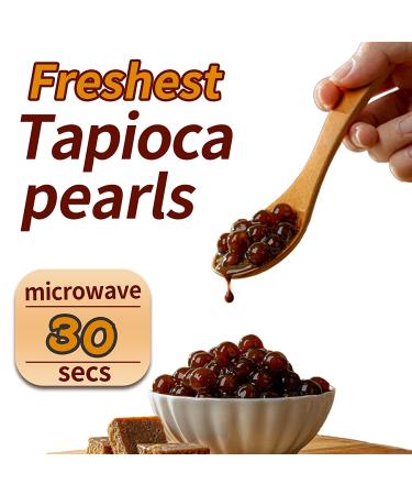 EASY BUBBLE TEA Brown Sugar Flavor Kit - Authentic Instant Boba Milk Tea in Under 1 Minute - 5 Servings with Boba Paper Straws - Microwaveable Cup (Molasses with Pearl Tapioca) - Buy Online on GoSupps.com