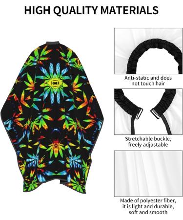 55x66 Inch Tie-Dye Pot Leaf Barber Cape - Adult Haircut Cape with Snap Closure | International Shipping Available - Buy Online on GoSupps.com