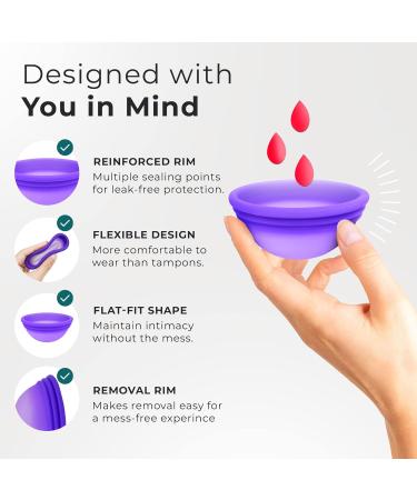 Reusable Menstrual Disc Set of 2 - Soft Medical-Grade Silicone Menstrual Cups for Women - Flexible & Comfortable Period Disc - Buy Online on GoSupps.com