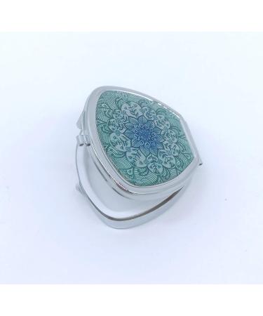 Green Mandala Pill Box - Stylish Travel Pill Organizer for Purse | Single Compartment Medicine Holder - Buy Online on GoSupps.com