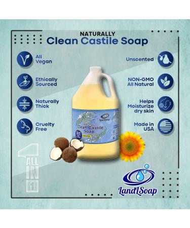 Unscented Pure Castile Liquid Soap - Vegan Non-GMO 64 fl. oz. for Face Hand & Body - Ideal for All Skin Types & Sensitive Skin - Made in USA - Buy Online on GoSupps.com