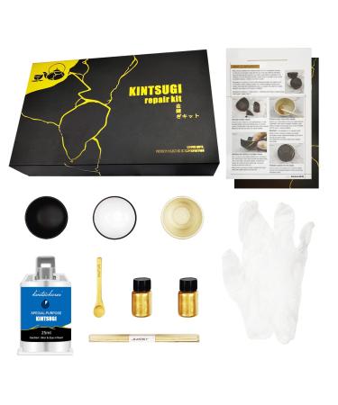 Kintsugi Repair Kit Repair Your Meaningful Pottery with Gold Powder 50ml  Glue Japanese KINTSUGI Ceramic Repair Starter Kit- an Practice Ceramic Cups  Free for Kintsukuroi Beginner