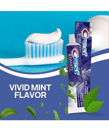 Ultra Whitening Toothpaste Bundle - Crest 3D White Vivid Mint 5.2 Oz (2-Pack) & Vendesta Squeezer | Teeth Whitening & Enamel Repair - Buy Online on GoSupps.com