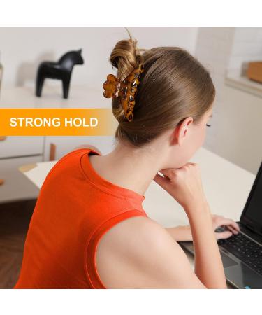 Large Leopard Print Hair Claw Clips for Thick Hair - Strong Grip Jaw Clips (4 Pack) - Buy Online on GoSupps.com