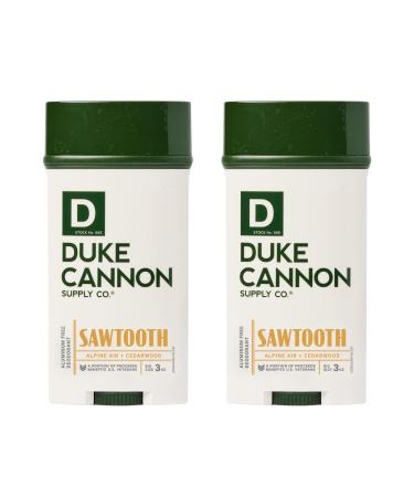 Duke Cannon Supply Co. Aluminum-Free Deodorant for Men 3 oz. Sawtooth 2 Pack - Unique Masculine Scent Odor Control & Soothe Skin Alpine Air & Cedarwood 1.5 Fl Oz (Pack of 2)