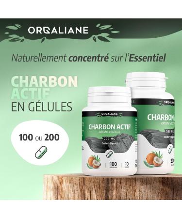Activated Vegetable Charcoal - 200 mg - 200 Capsules - ORGALIANE - Buy Online on GoSupps.com