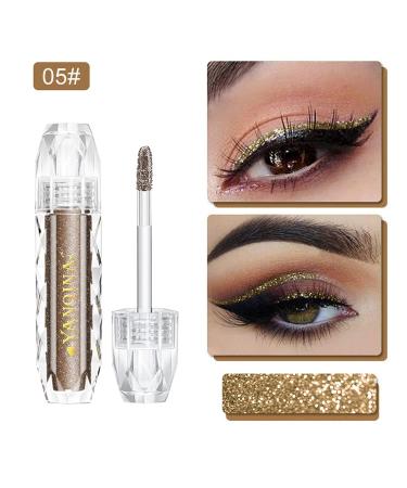 JUNRUO Liquid Glitter Eyeshadow in Coffee - Long Lasting Metallic Shimmer Formula for Women & Girls - Waterproof and Quick-Drying - Buy Online on GoSupps.com