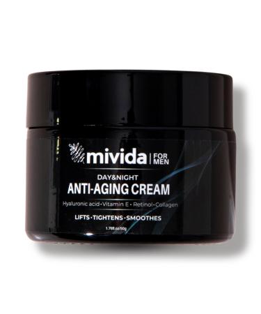 Anti Aging Cream for Men | Hyaluronic Acid Vitamin E Retinol & Collagen | Fragrance-Free Moisturizer | 1.76 fl. oz - Reduce Wrinkles & Enhance Skin - Buy Online on GoSupps.com