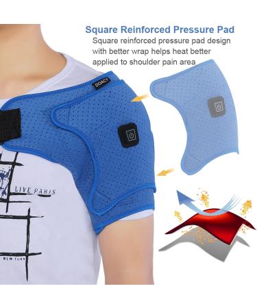 Heated Shoulder Support Brace Adjustable Heating Pad Wrap Four Point Compression Heating Shoulder Pad Wrap USB Electric Plug for Left Right Shoulder - Buy Online on GoSupps.com