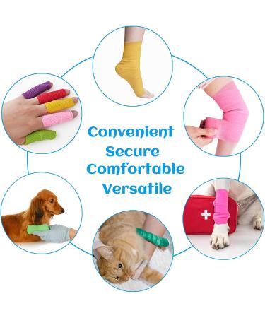 24 Rolls Pink Elastic Self Adhesive Bandage Wrap - 2 x 5 Yards - Ideal for Ankle Sprains, Swelling, and Sports Injuries - Breathable and Flexible Fabric - Non Woven Cohesive Bandage for Dogs, Pets, and Veterinary Use - Hot Pink - Buy Online on GoSupps.com