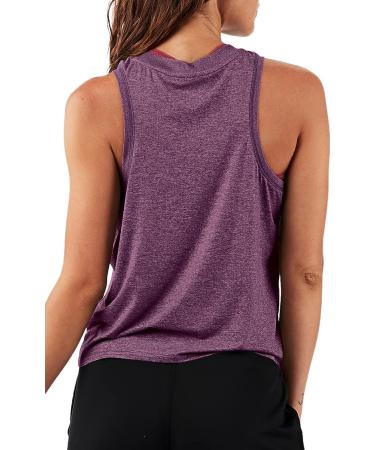 LASLULU Womens Purple Halter Neck Crop Top - Size Large | Sleeveless Athletic Workout Tank - Buy Online on GoSupps.com