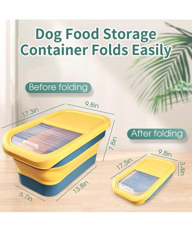 Airtight 20 LB Dog & Cat Food Storage Container in Lemon Yellow | Collapsible Design with Folding Bowl, Measuring Cup & Scoop - Buy Online on GoSupps.com
