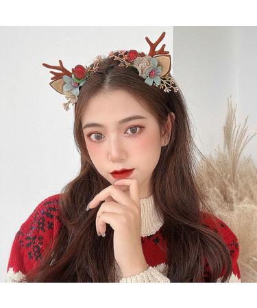 Christmas Deer Antlers Headbands Elk Deer Animal Horns Hair Band Hair Piece Halloween Xmas Cosplay Costume Hair Accessories for Women and Girls - Buy Online on GoSupps.com
