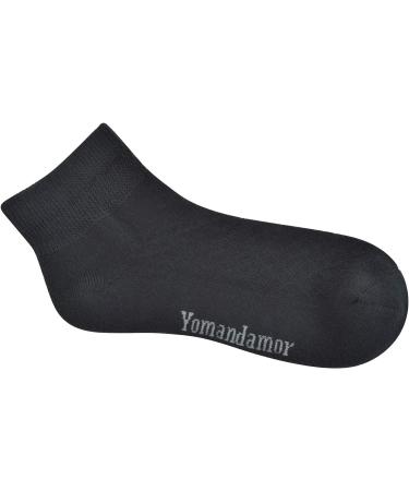 Yomandamor Diabetic Ankle Socks for Women - 5 Pairs, Size 3-8, Solid Black - Buy Online on GoSupps.com