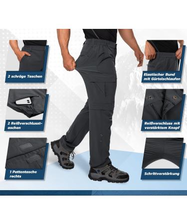 Buy Hiauspor Men's Hiking Trousers - Light Trekking Pants with Fast Dry Technology & 5 Deep Pockets - Dark Gray L - Buy Online on GoSupps.com
