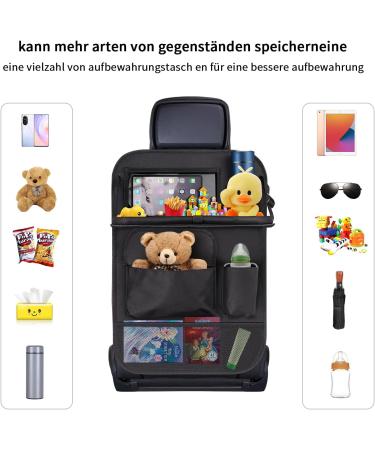 Erwey Auto Backrage Protection - 2PCs Waterproof Car Seat Organizer with Tablet/Phone Storage & Multiple Pockets - Black 610D Oxford - Buy Online on GoSupps.com