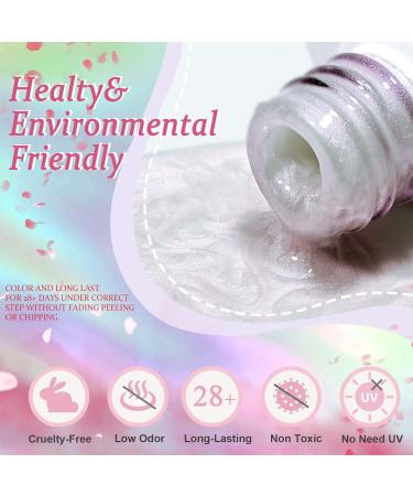 White Nail Polish - Pearl Nail Polish - White Pearl Glitter Nail Polish Reflect Pink Shimmer Flash - High Glossy Shine Long Lasting No Need UV Long Lasting DIY Manicure Nail Art - Buy Online on GoSupps.com