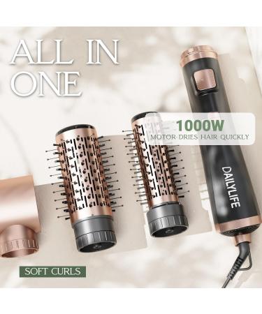 DAILYLIFE 3-in-1 Blow Dryer Brush - Ionic Hot Air Spin Brush Set for Smooth Frizz-Free Styling | 3 Temperature Settings Oval & Round Brushes International Shipping Available - Buy Online on GoSupps.com