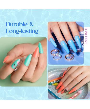 Beetles Dip Powder Nail Kit - 6 Bright Summer Colors - Pool Party Hot Pink Yellow Green Blue - Dipping Powder Set with Base Top Coat Activator & Nail File - No LED Lamp Needed - Buy Online on GoSupps.com