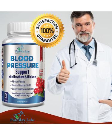 YUMMYVITE Blood Pressure Support Supplement with Hawthorn & Hibiscus - 90 Capsules | Promotes Circulatory Health & Blood Pressure Wellness - Buy Online on GoSupps.com