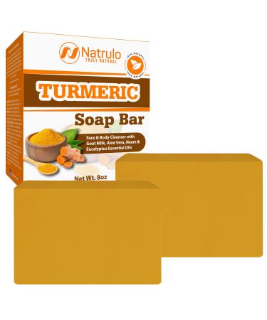 Natural Turmeric Soap Bar for Face & Body – Turmeric Skin Soap Wash for Dark Spots, Intimate Areas, Underarms – Turmeric Face Soap Reduces Acne, Fades Scars & Cleanses Skin – 2 Pack Turmeric Bar Soap for All Skin Types Mad…