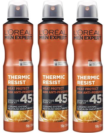 L'Oreal Men Expert Thermic Resist Anti Perspirant Deodorant Body Spray 250ml 3 Pack Fresh 250 ml (Pack of 3)