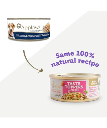 Applaws 100% Natural Wet Dog Food Chicken Fillet with Salmon in Broth - 12 x 156g Cans - Buy Online on GoSupps.com
