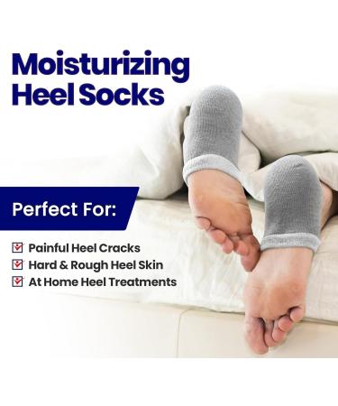 4 Pairs Heel Moisture Gel Socks for Cracked Heels | Foot Care Open Toe Socks for Dry Skin Treatment - International Shipping Available - Buy Online on GoSupps.com