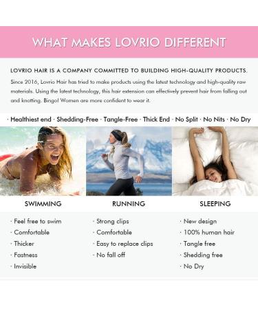 Lovrio 9A Grade Clip in Hair Extensions - Ash Brown/Light Chestnut Brown to Platinum Ash Blonde - 18 120g - 7 Pieces 18 Clips - Buy Online on GoSupps.com