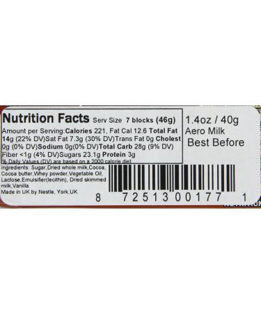 Nestle Aero Milk Chocolate Bar 1.4oz (27g), Pack of 12 - Delicious Airy Chocolate Treat - Buy Online on GoSupps.com