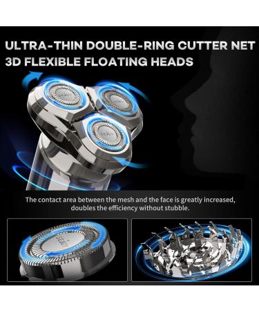 Men's 3D Rechargeable Electric Shaver - Waterproof Rotary Razor for Face, Anti-Pinch Technology - Ergonomic Design for Easy Use at Home or Travel - Buy Online on GoSupps.com