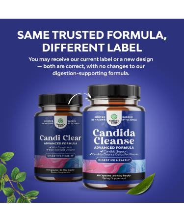 Natures Craft Candi-Clear Body Cleanse Detox for Women - Anti Overgrowth Gut Detox for Women with Caprylic Acid Black Walnut Wormwood and Oregano - Full Body Cleanse with Pre and Probiotics - Buy Online on GoSupps.com