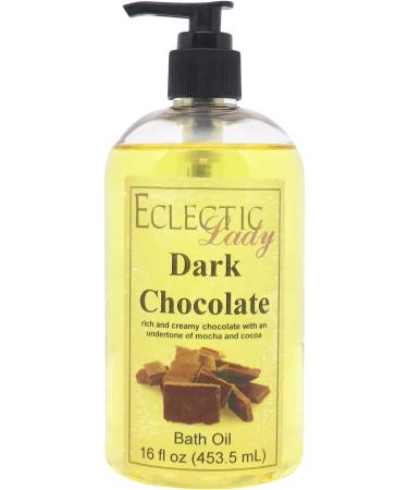 Dark Chocolate Bath Oil by Eclectic Lady - Scented Bath Oil - Relaxing & Moisturizing Bathing Oil - Fragrance Body Oil For Dry & Rough Sensitive Skin - Body Daily Nourishing Shower Oil (16 oz) 16 Ounce