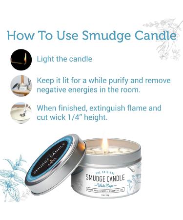 Soul Sticks Smudge Candle - 3.5 oz White Sage for House Cleansing Meditation & Chakra Healing | Aromatherapy & Spiritual Cleansing - Buy Online on GoSupps.com