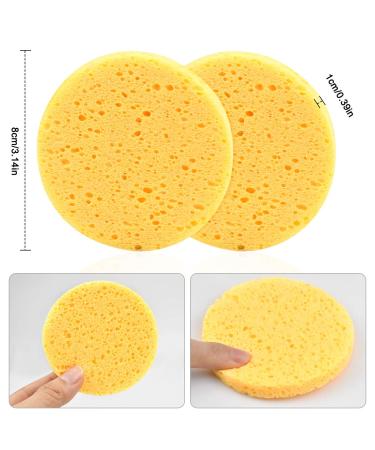 NATUCE 10-Pack Facial Cleansing Sponges | 8cm x 8cm Make-Up Remover & Body Cleanser | Round Yellow Sponge for Soft Skin - Buy Online on GoSupps.com