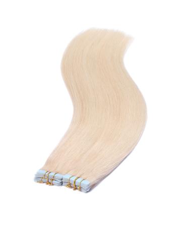 Tape in Hair Extensions - #60 Whiteblond 50cm - 10 Tresses 100% Remy Real Hair Adhesive Tape - Novon Hair Extensions - Buy Online on GoSupps.com