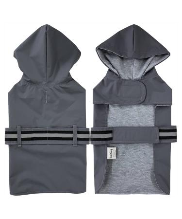 Leaving dog rain coat with soft food rain jacket waterproof raincoat dog for small medium and large dogs length 11 to 71 gy xxs xxs gray