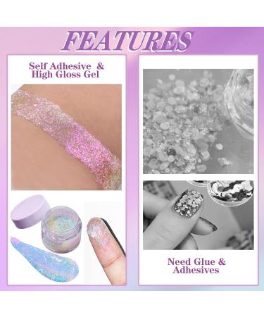  Joittey Face Glitter Gel Chunky Body Glitter with Holographic Sequins Glitter Makeup Mermaid Sequin Body Glitter for Eyeshadow Eyebrows Hair and Nails - Buy Online on GoSupps.com