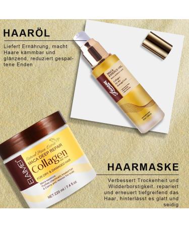 Kit masque et huile capillaire au collag ne - Soin des cheveux l'huile d'argan - R paration en profondeur - Masque pour cheveux secs et ab m s - Restaure la souplesse et la brillance de tous - Buy Online on GoSupps.com