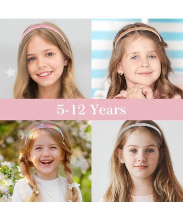 WLLHYF Glitter Headband 4pcs Plastic Sparkly Cute Non Slip Chunky Hairbands Thick Bling Confetti Rainbow Hair Bands with Teeth Little Girls Colorful Hair Accessories (Solid color - black tail) - Buy Online on GoSupps.com