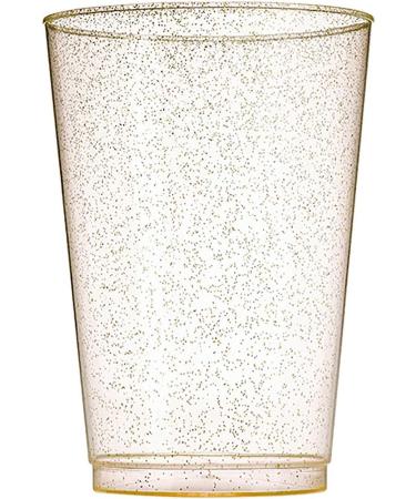 Glitter Plastic Cups Clear Plastic Cups Tumblers Gold Glitter Cups Disposable Wedding Cups Elegant Party Cups Recyclable and BPA-Free (12 OZ) 340 g (Pack of 50) - Buy Online on GoSupps.com