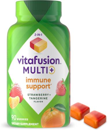 Vitafusion Multi+ Immune Support* 2-in-1 Benefits & Flavors Adult Gummy Vitamins with Vitamin C Zinc Daily Multivitamins 90 Count - Buy Online on GoSupps.com