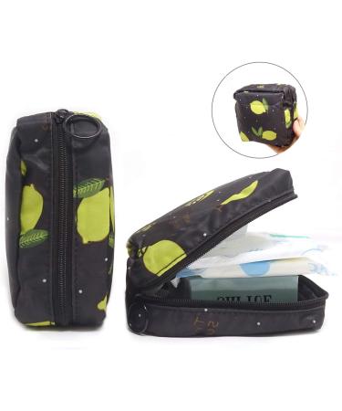 HONBAY Stylish Large Capacity Sanitary Napkin Bag - Black | Tampons Pouch & Nursing Pad Holder Coin Purse | Makeup Bag - Buy Online on GoSupps.com