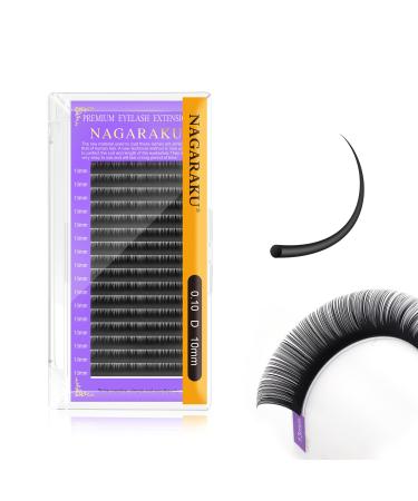 Nagaraku single eyelashes Individual eyelash extension permanent volume eyelashes eyelash extensions gently of course matt black single size (thick 0.10 d curl 10mm) 10mm 0.10 d