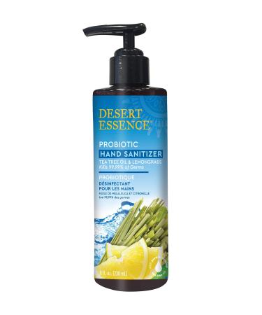 Desert Essence Probiotic Hand Sanitizer - Tea Tree Oil & Lemongrass - 8 Fl Ounce - Soft & Moisturized