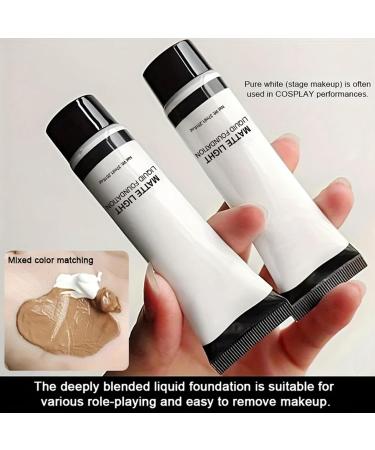 White Clown Makeup | Long-Lasting Foundation - Matte Liquid 37ml Anti-Streak Long-Lasting for Adults and Children Party Stage Halloween Cosplay - Buy Online on GoSupps.com